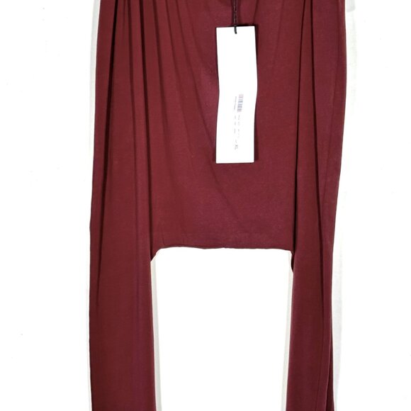 NWT RUNDHOLZ BLACK LABEL Burgundy Wine Color Drop Crotch Pants Leggings XL - Picture 6 of 9
